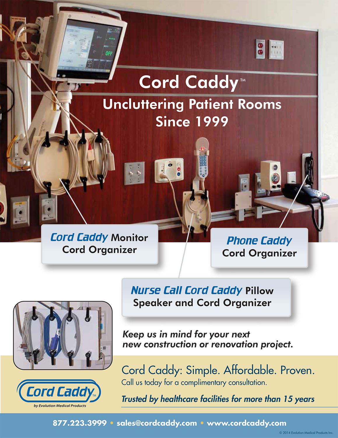 Cord Caddy | Uncluttering Patient Rooms Since 1999